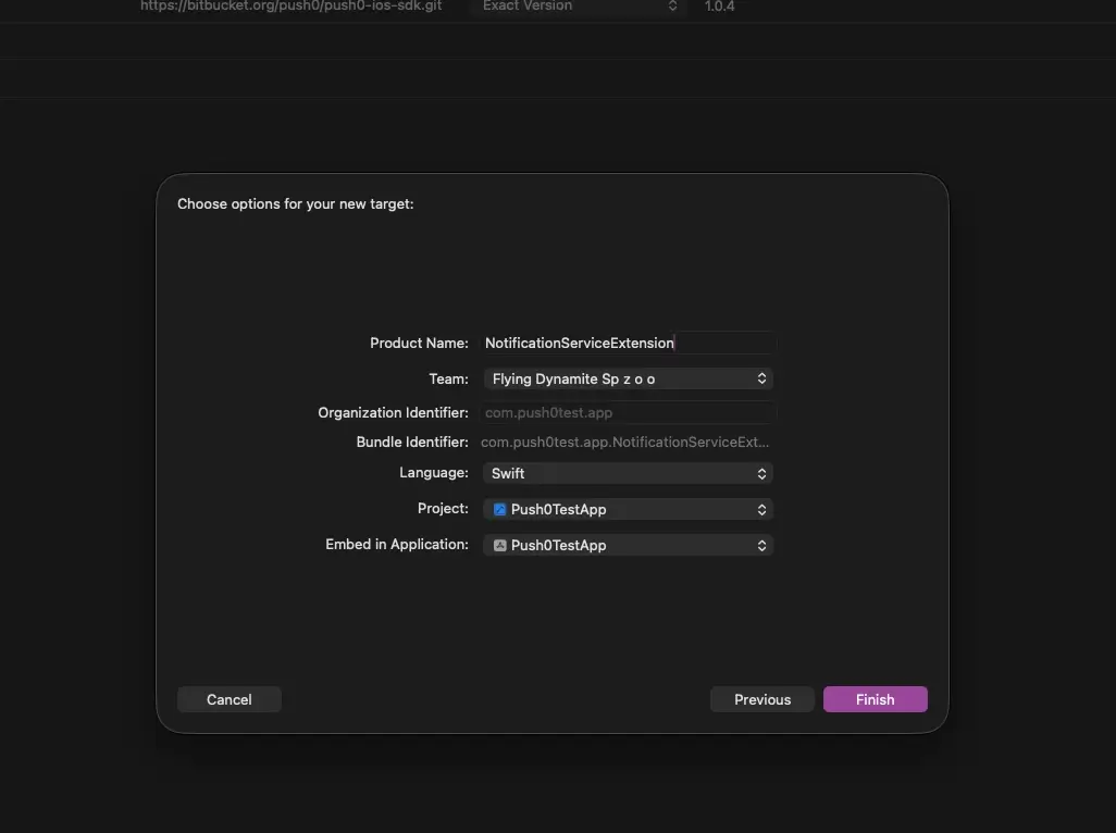 Xcode capability remote notifications - add project